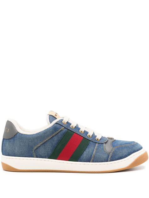 screener sneaker gucci|Gucci denim sneakers.